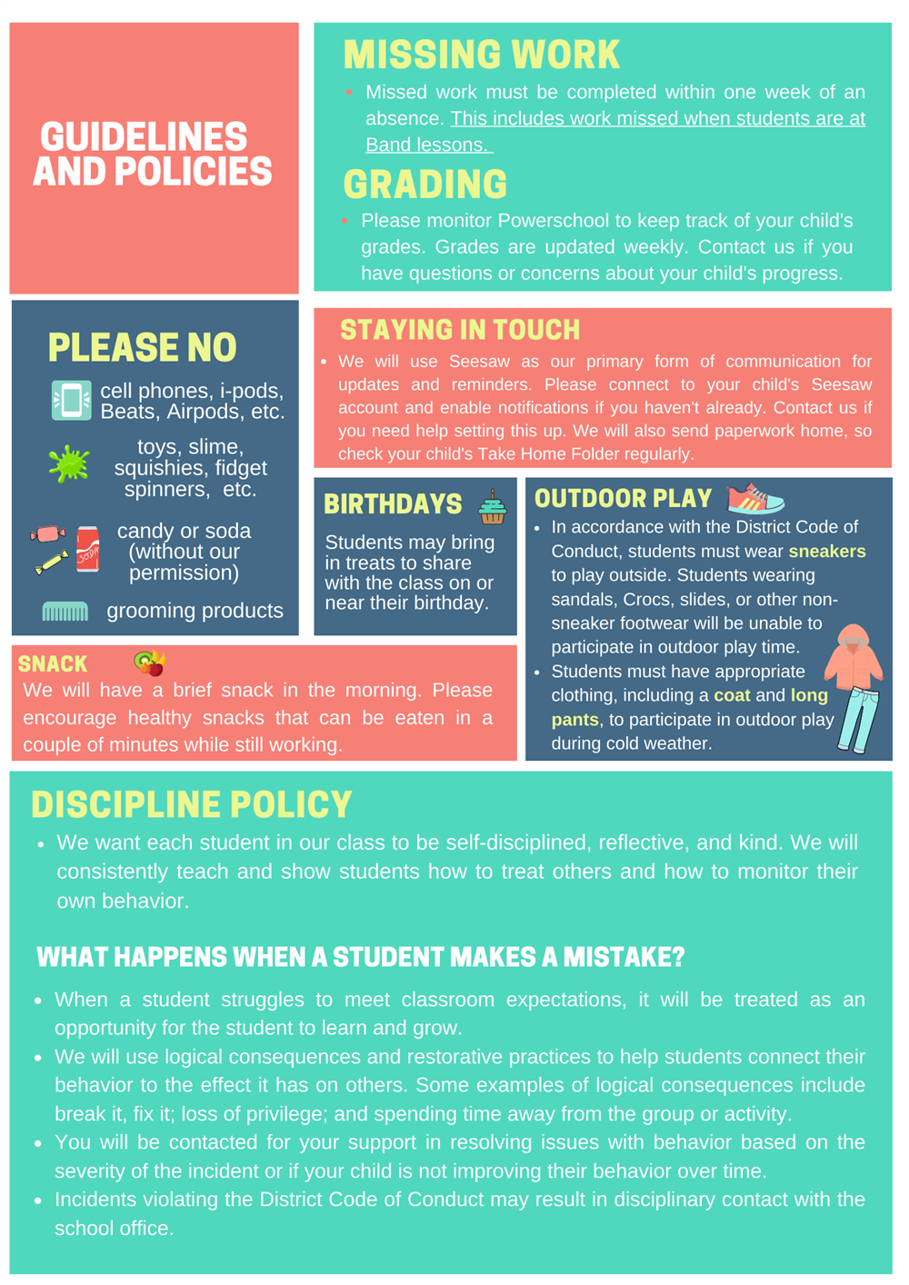 Classroom Policy Page 2